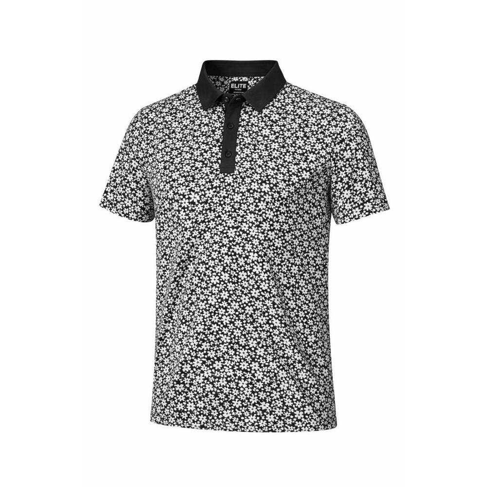 White Floral Performance Polo